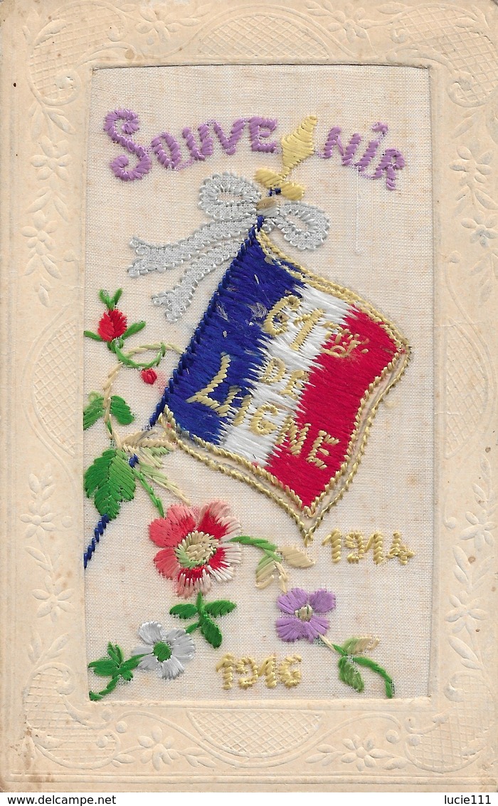 Carte Brodée Souvenir 61 Me De Ligne 1914/1916 En  Bon état - Otros & Sin Clasificación