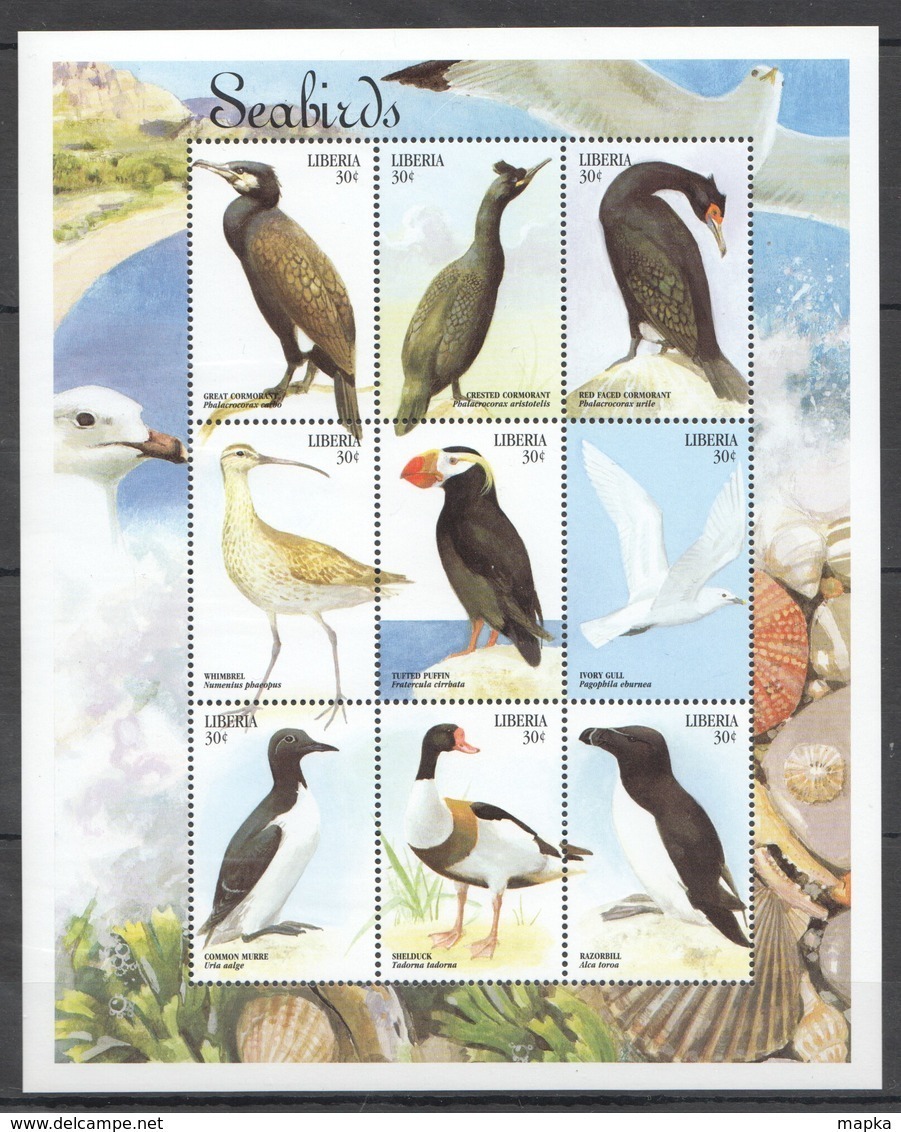 PK138 LIBERIA FAUNA BIRDS SEABIRDS 1KB MNH - Palmípedos Marinos