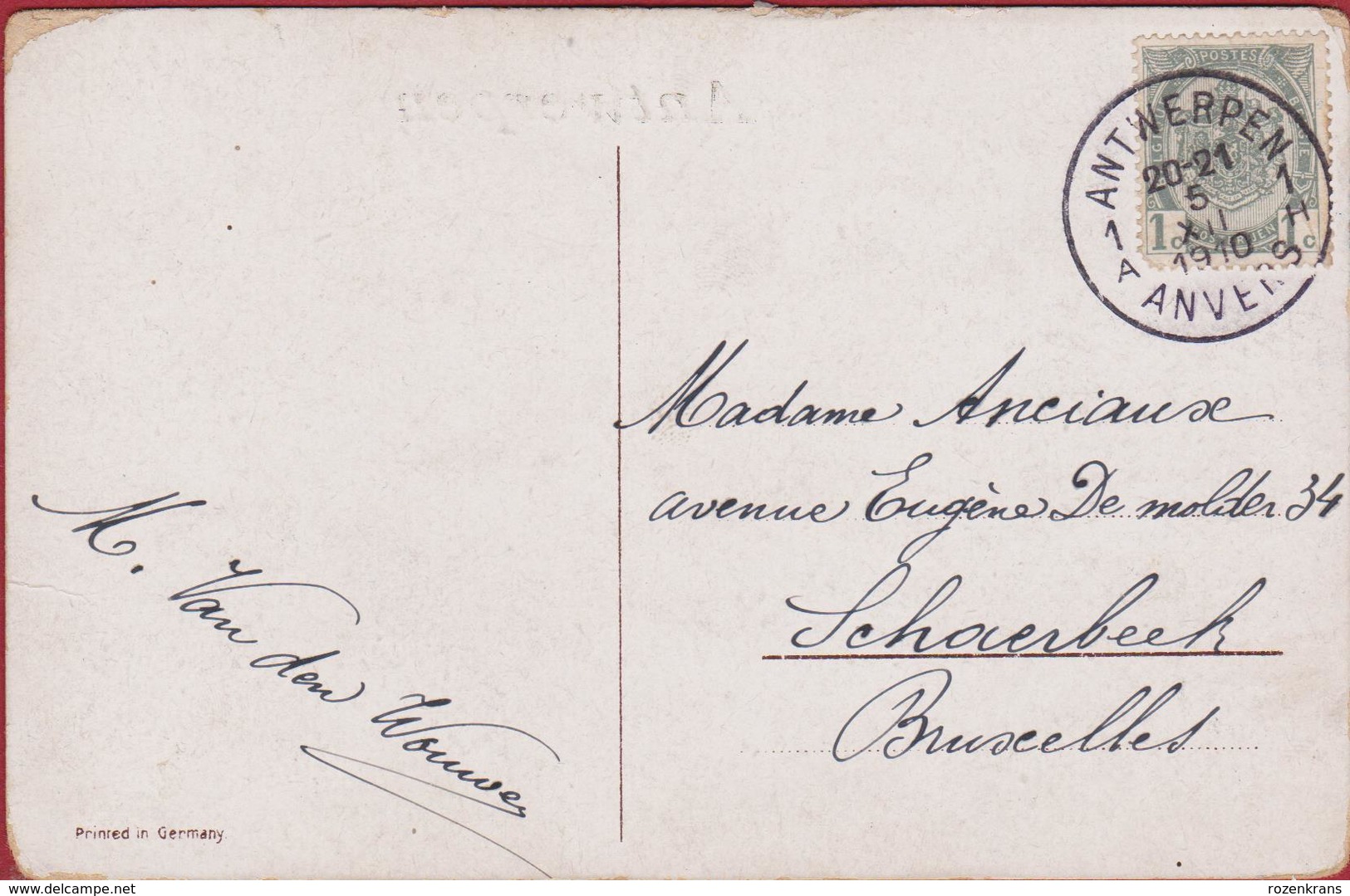 GROETEN UIT ANTWERPEN 1910 Lady Writing Letter Lettre Ecrivant Femme Fille Encre Ink Set Inktset - Antwerpen