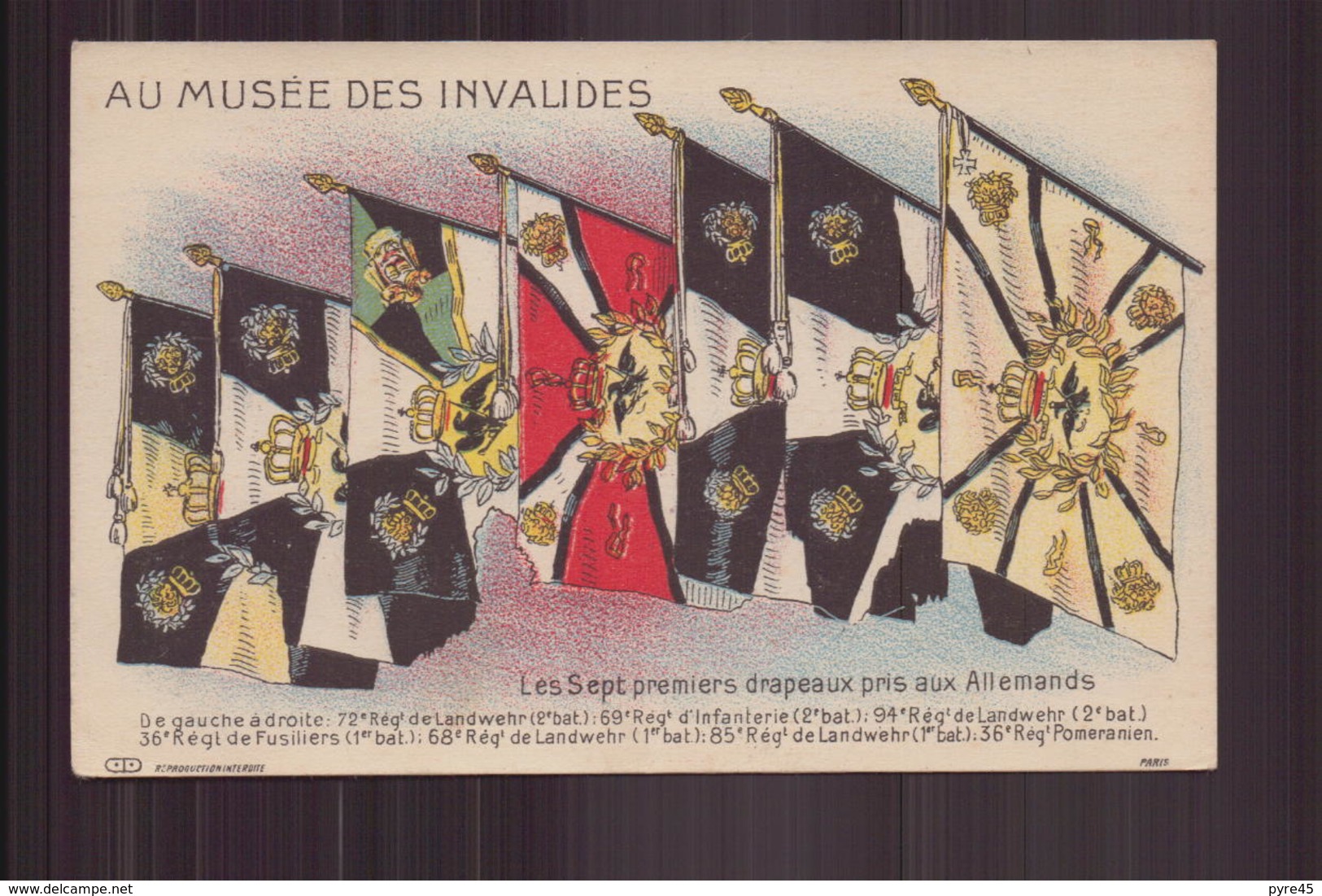 AU MUSEE DES INVALIDES LES SEPT PREMIERS DRAPEAUX PRIS AUX ALLEMANDS - Patriotiques