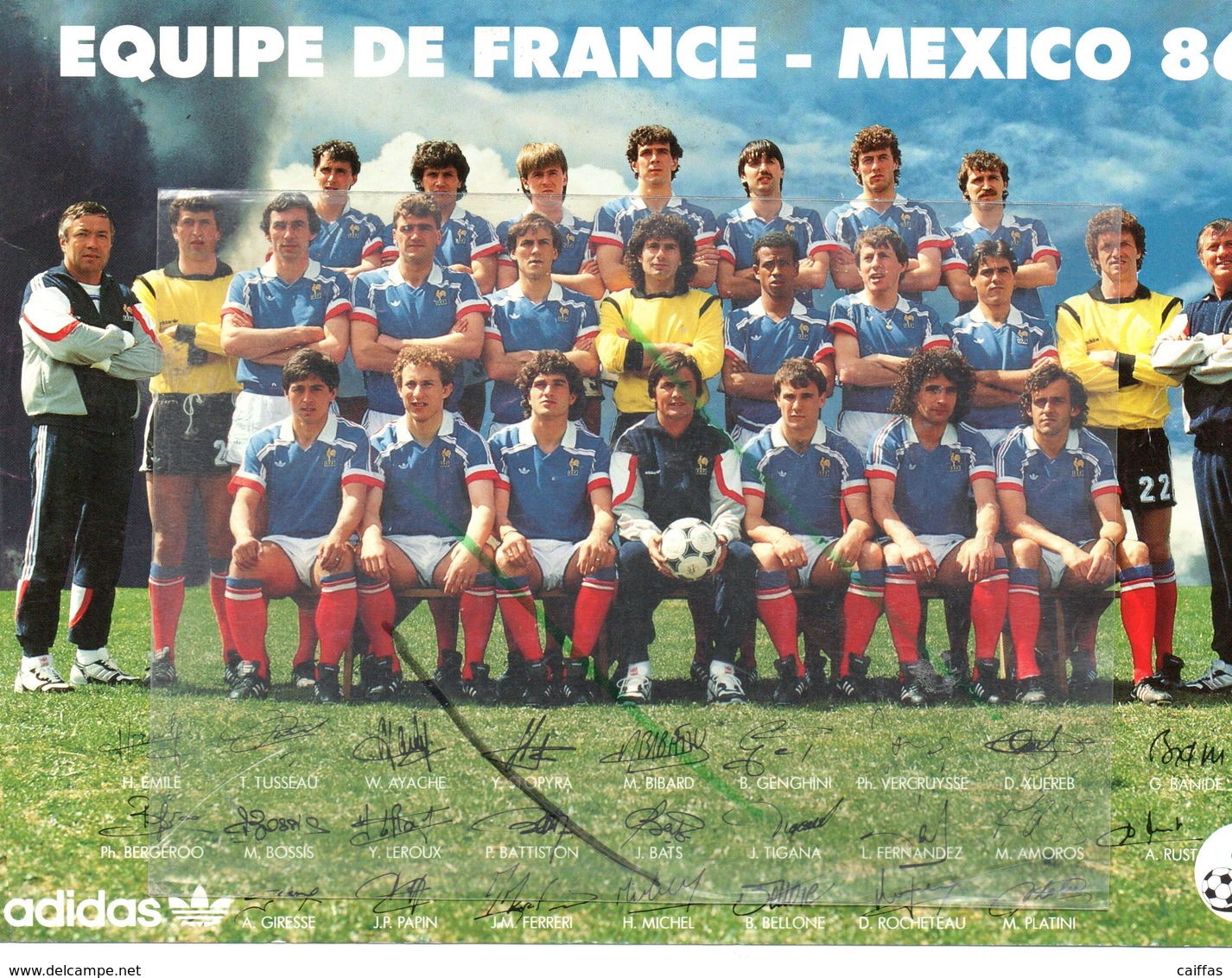 EQUIPE DE FRANCE DE FOOTBALL MEXICO 1986 CARTE POSTALE RARE DIMENSION21X15 - Football