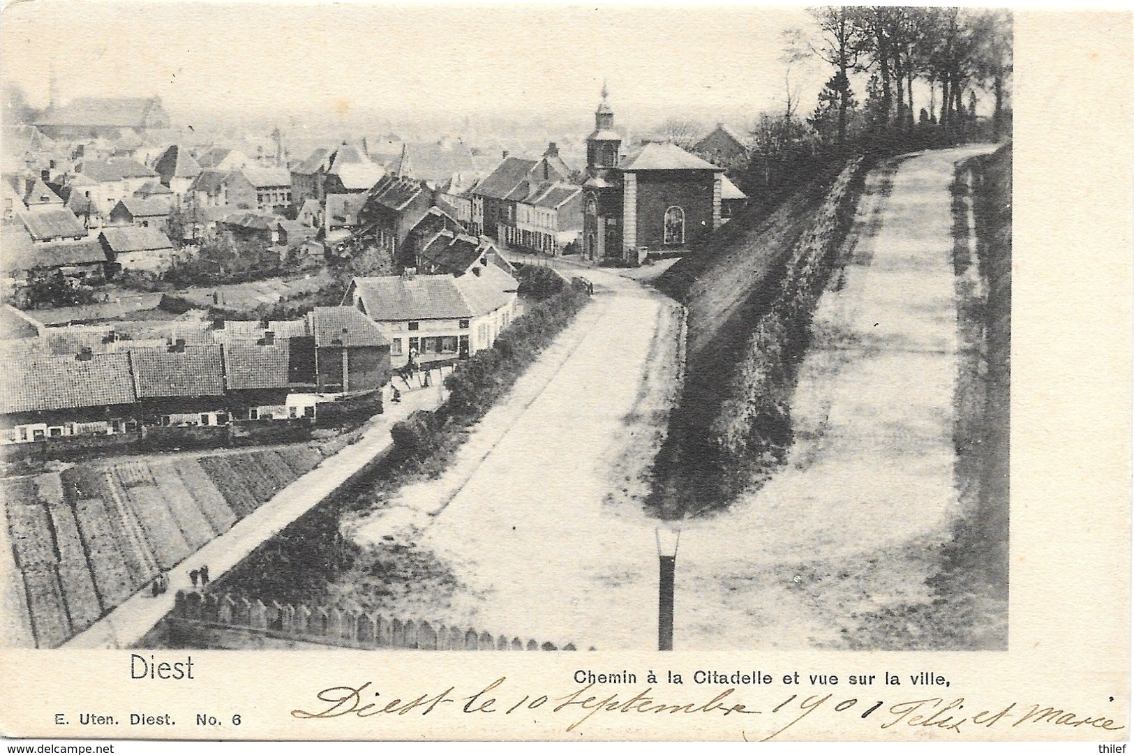 Diest NA12: Chemin à La Citadelle Et Vue Sur La Ville 1901 - Diest