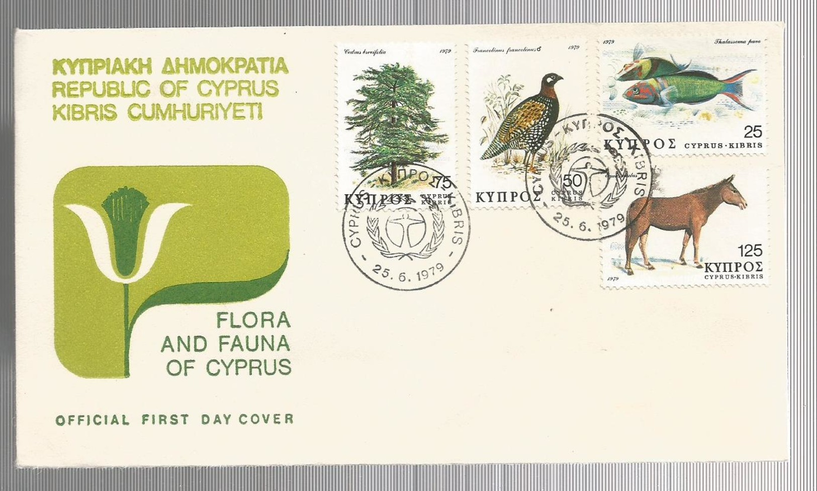 Cyprus 1979 Flora And Fauna Of Cyprus FDC - Covers & Documents