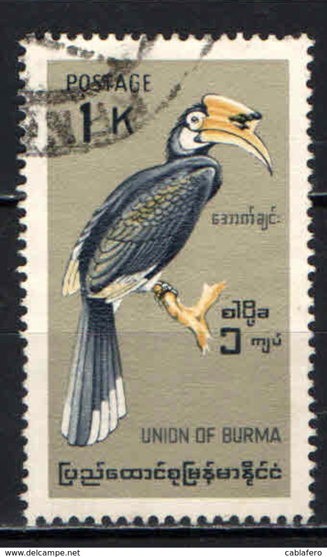 BIRMANIA - 1964 - UCCELLO - USATO - Myanmar (Burma 1948-...)