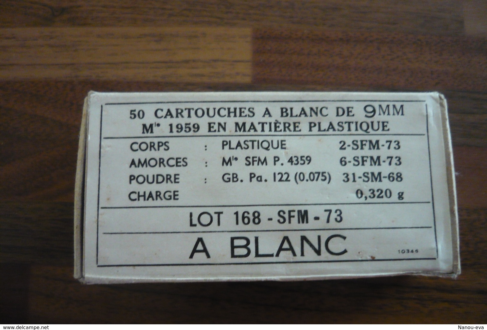 BOITE CARTOUCHES A BLANC 1973 POUR MAT 49 OU MAC 50 - Altri & Non Classificati