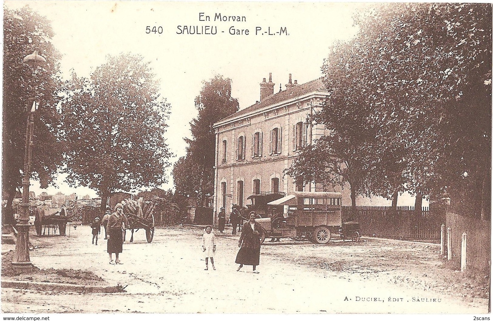 Dépt 21 - SAULIEU - Gare P.-L.-M. - (A. Duciel, édit., Saulieu, N° 540) - Camion "COURRIER De SAINT-BRISSON à SAULIEU" - Saulieu