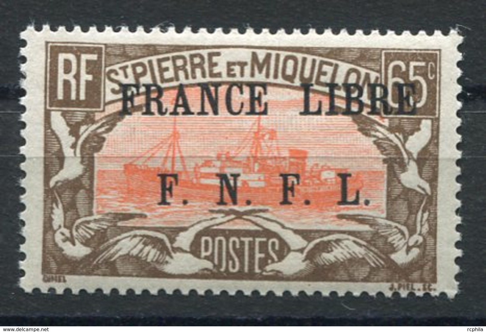 RC 15326 SAINT PIERRE ET MIQUELON SPM N° 240 SURCHARGE FRANCE LIBRE COTE 75€ NEUF * MH TB - Nuevos