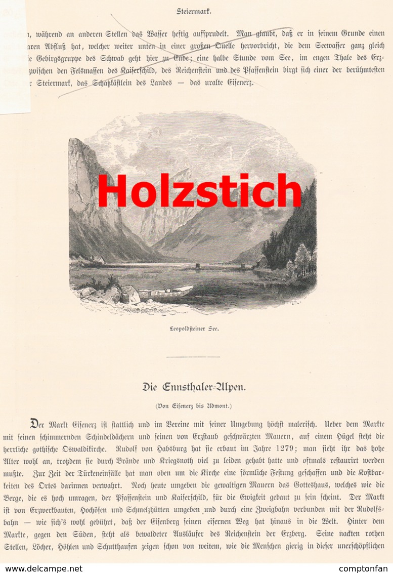 A102 364 Ennstaler Alpen Eisenerz Aussee 2 Artikel Mit Ca. 19 Bildern 1880 !! - Autres & Non Classés