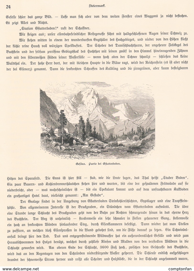 A102 364 Ennstaler Alpen Eisenerz Aussee 2 Artikel Mit Ca. 19 Bildern 1880 !! - Autres & Non Classés