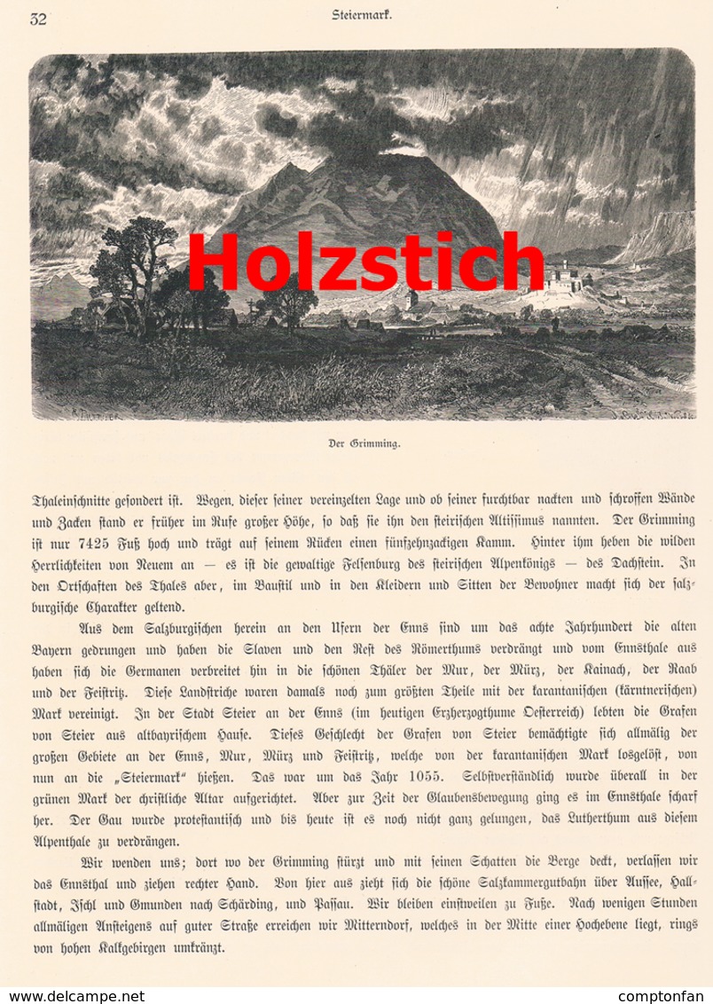 a102 364 Ennstaler Alpen Eisenerz Aussee 2 Artikel mit ca. 19 Bildern 1880 !!