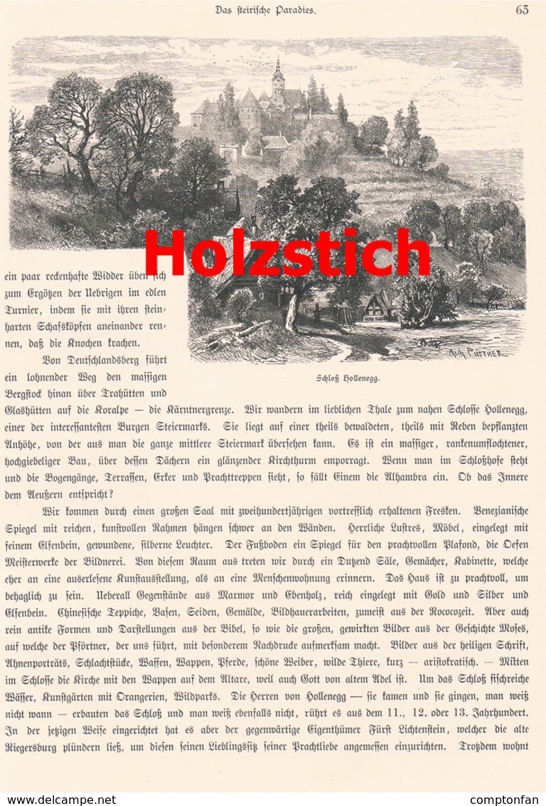 a102 366 Steiermark Voitsberg Krems Hollenegg Artikel mit ca. 9 Bildern 1880 !!