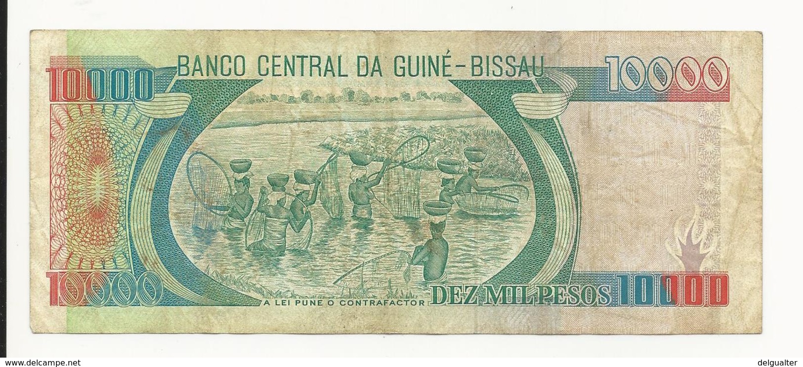 Guiné-Bissau 10000 Pesos 1993 Perhaps VF - Guinee-Bissau