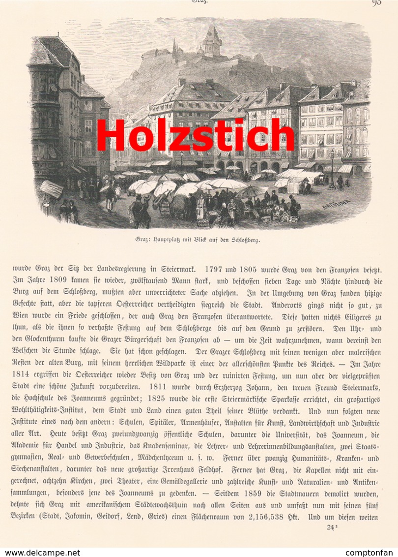 A102 368 Steiermark Graz Grätz Bruck An Der Mur 2 Artikel Mit Ca. 17 Bildern 1880 !! - Autres & Non Classés