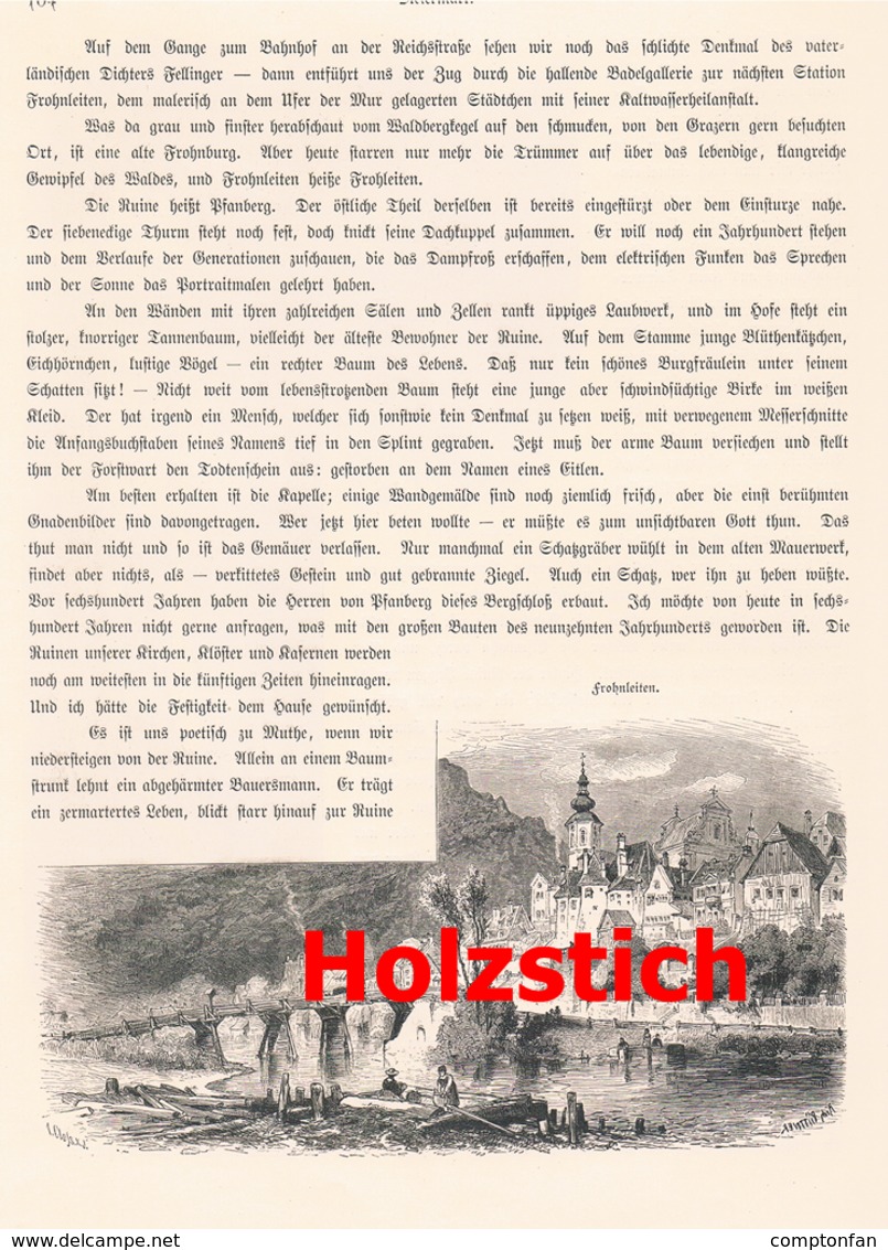 a102 368 Steiermark Graz Grätz Bruck an der Mur 2 Artikel mit ca. 17 Bildern 1880 !!