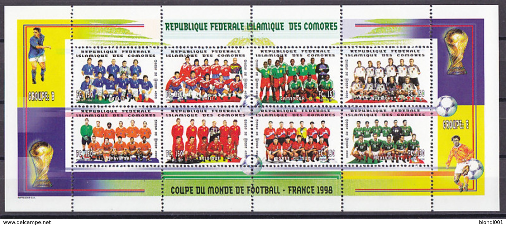 Soccer World Cup 1998 - COMORES - Sheet MNH - 1998 – Francia