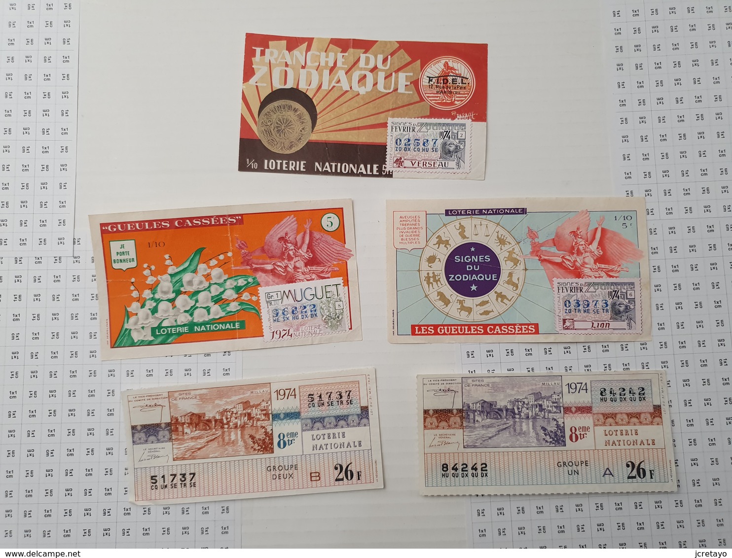 Lot De 5 Billets De Loterie, 1973/74 - Billets De Loterie