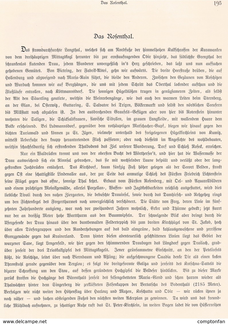 A102 374 Kärnten Rosental Rosegg 1 Artikel Mit Ca.3 Bildern 1880 !! - Autres & Non Classés