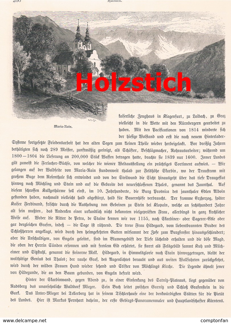 A102 374 Kärnten Rosental Rosegg 1 Artikel Mit Ca.3 Bildern 1880 !! - Autres & Non Classés