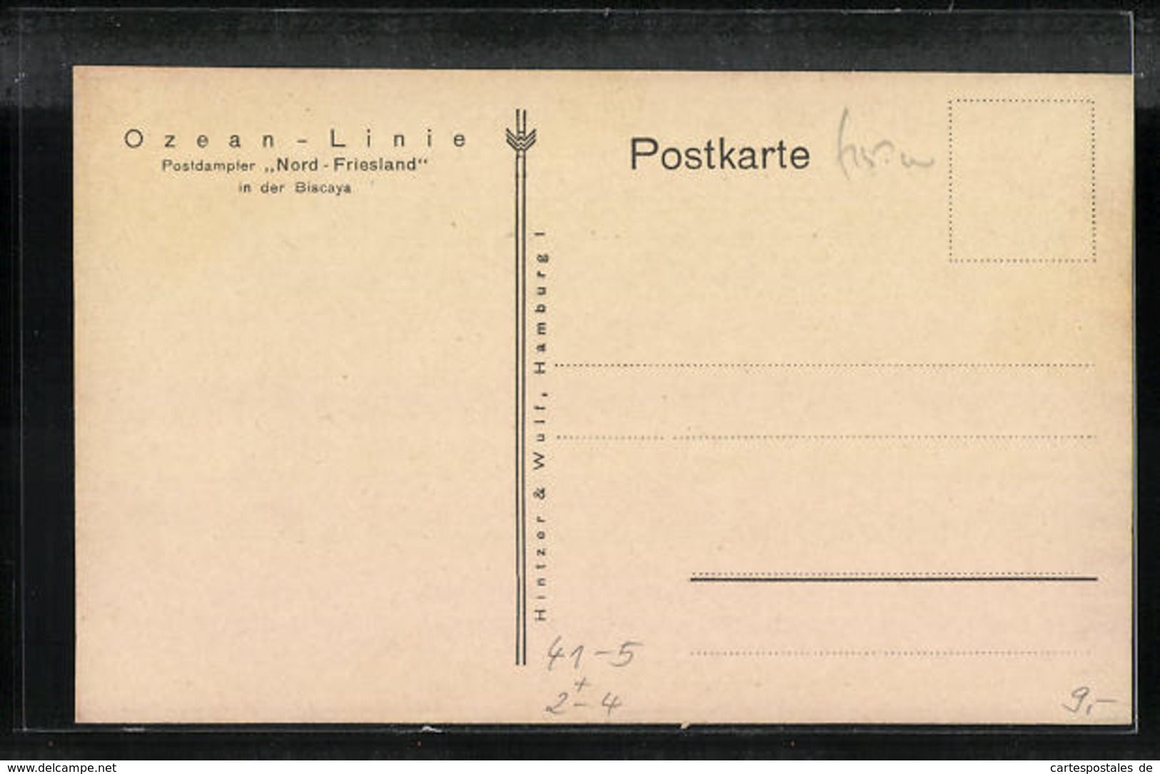 AK Postdampfer Nord-Friesland In Der Biscaya - Post & Briefboten