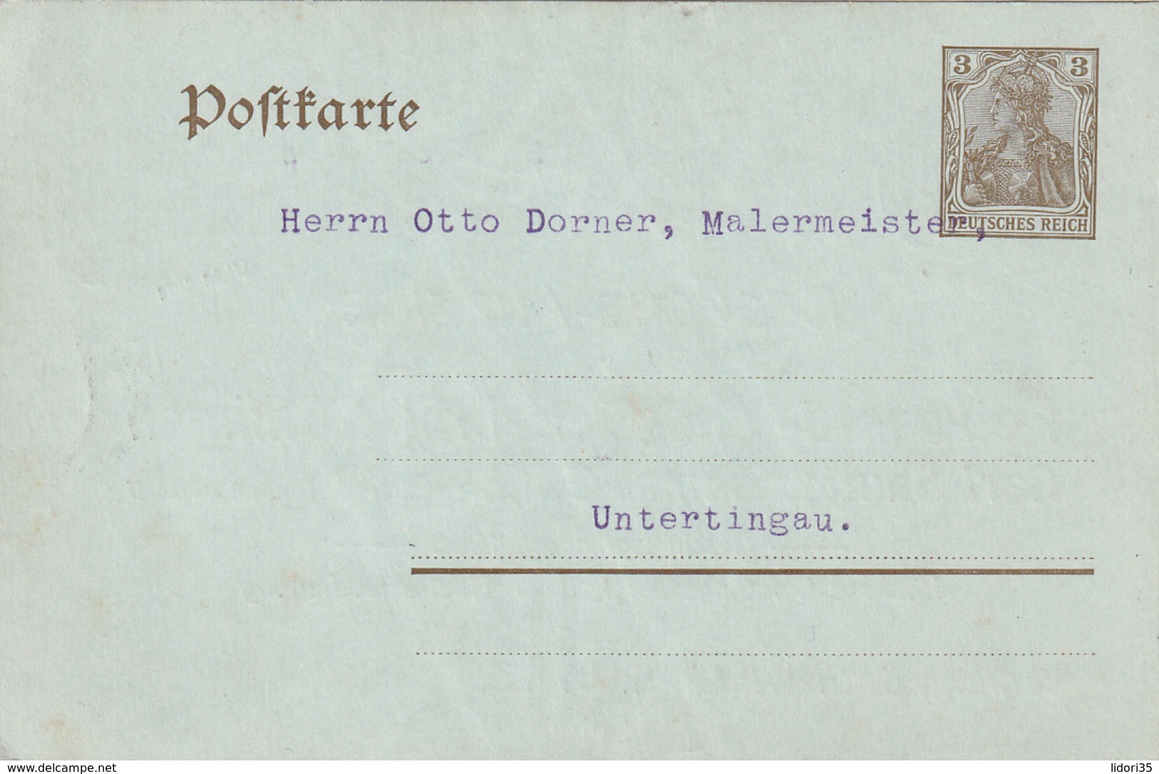 Deutsches Reich / Privatpostkarte "Germania" (mit Adresse/ohne Entwertung) < Rs. Werbung/Besuchsanzeige > (5157) - Sonstige & Ohne Zuordnung