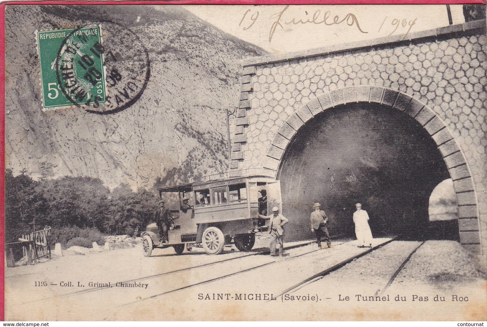 CPA 73  SAINT MICHEL De Maurienne Le Tunnel Du Pas Du ROC ( Beau Plan Voiture Autobus - Saint Michel De Maurienne