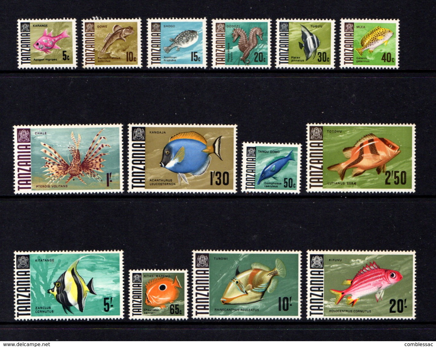 TANZANIA    1967    Fish    Part  Set  Of 14    MNH - Tansania (1964-...)