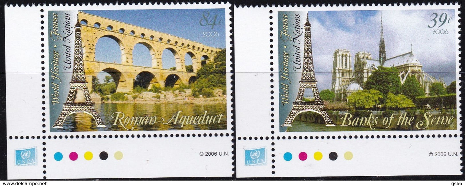 UNO-New York, 2006, 1022/23,  MNH **,  UNESCO-Welterbe: Frankreich. - Neufs