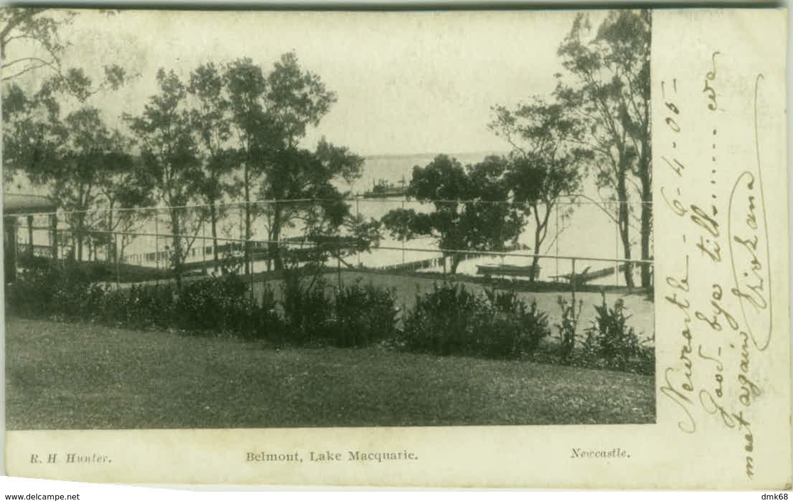AUSTRALIA - NEWCASTLE - BELMONT LAKE MACQUAIRE - EDIT R.H. HUNTER - STAMPS - MAILED TO ITALY - 1900s  (7268) - Newcastle