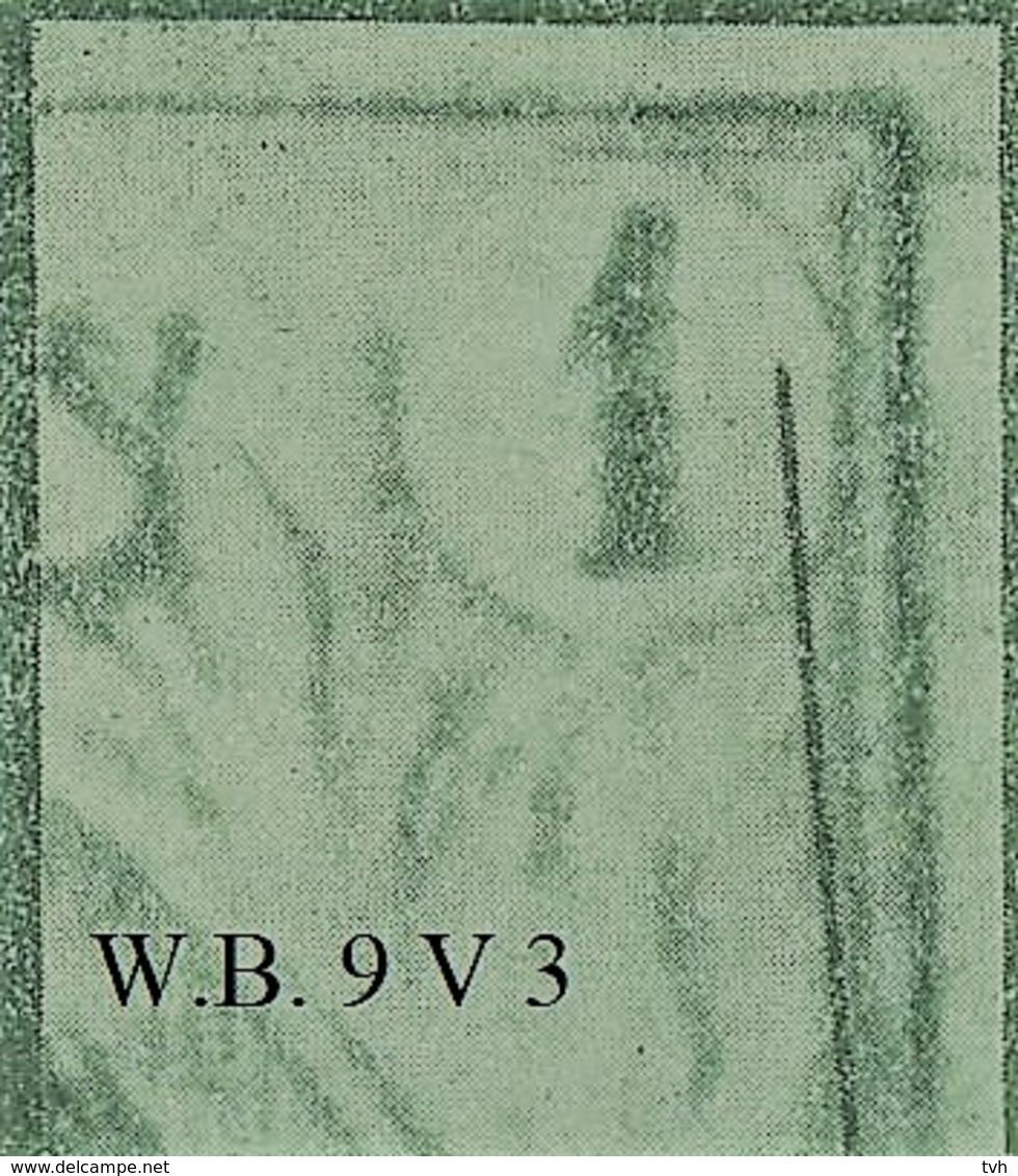 Mooi Gerande Zegel Met Variëteit  N°9 V 3  Zonder Gebreken - 1858-1862 Médaillons (9/12)