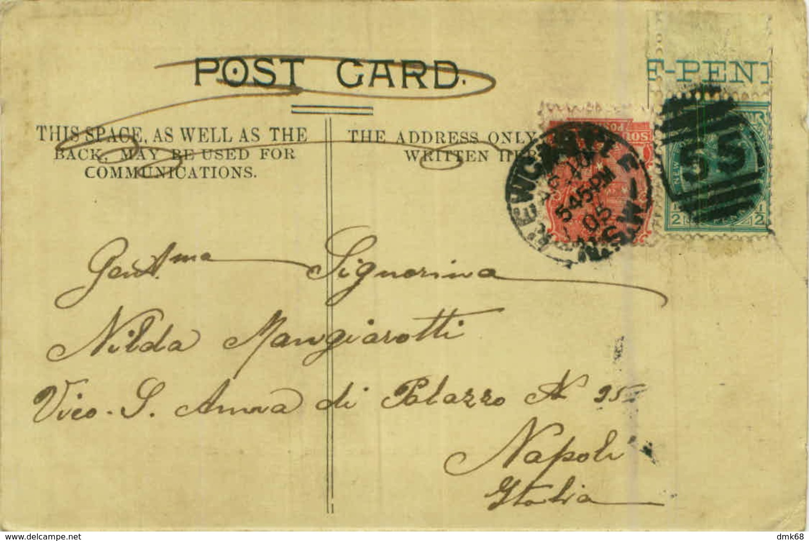 AUSTRALIA - NEWCASTLE - R.H. HUNTER STATIONER - STAMPS - MAILED TO ITALY - 1900s  (7269) - Newcastle