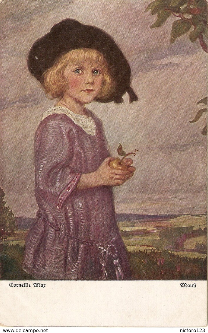 ""Corneille Max Max. Girl With Apple. Maufi" Fine Painting, Vintage German Postcard - Otros & Sin Clasificación
