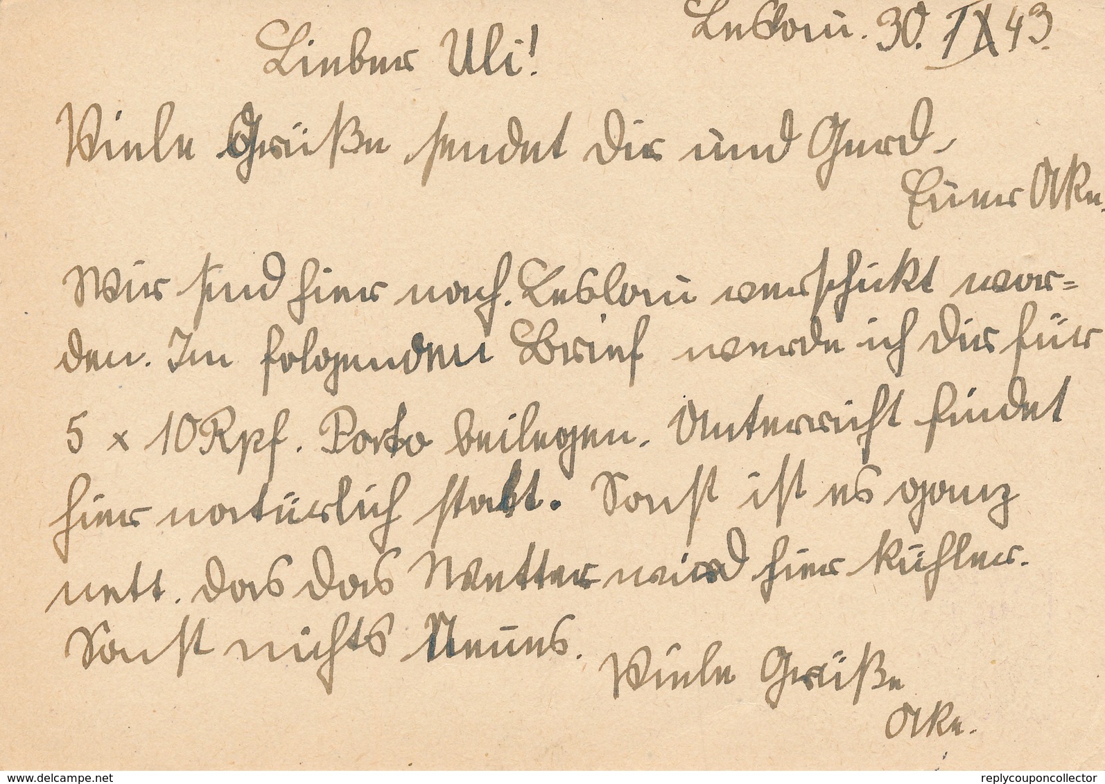 LESLAU / WARTHELAND  -  1943  ,  Nach Fliegerangriffen Keine Privatgespräche Am Fernsprecher ... - Otros & Sin Clasificación