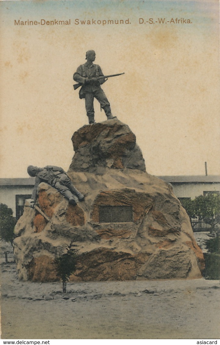 Swakopmund   Deutsch S.W. Afrika   Marine Denkmal  Hand Colored  Edit Peters And Stolze - Namibie