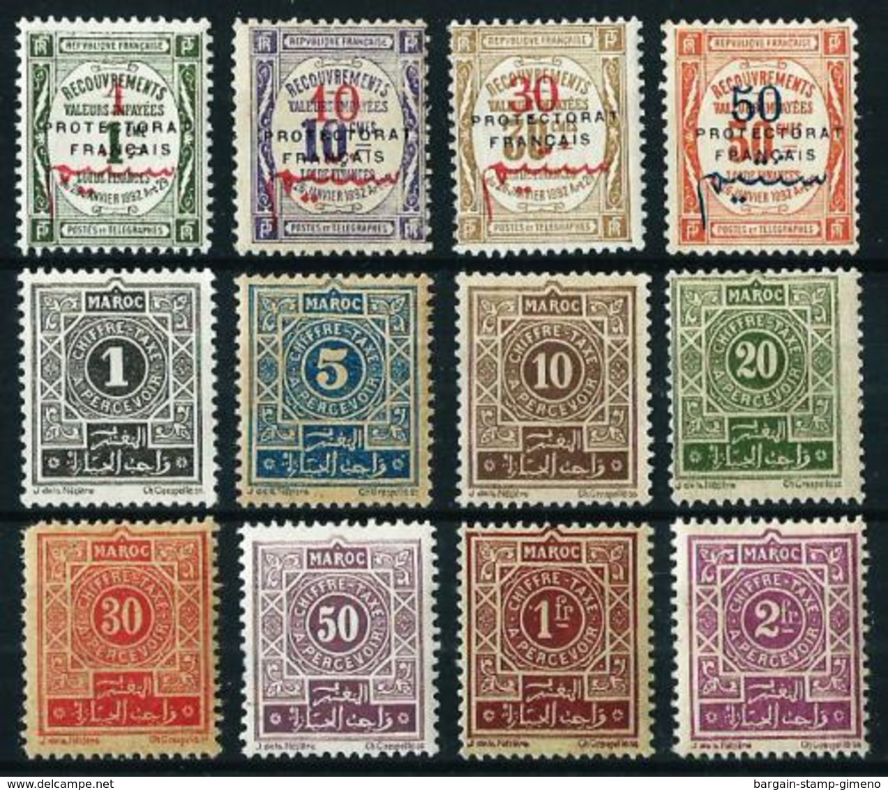 Marruecos (Francés) Tasa-23/6-27/34*/(*) Cat.19,50€ - Postage Due