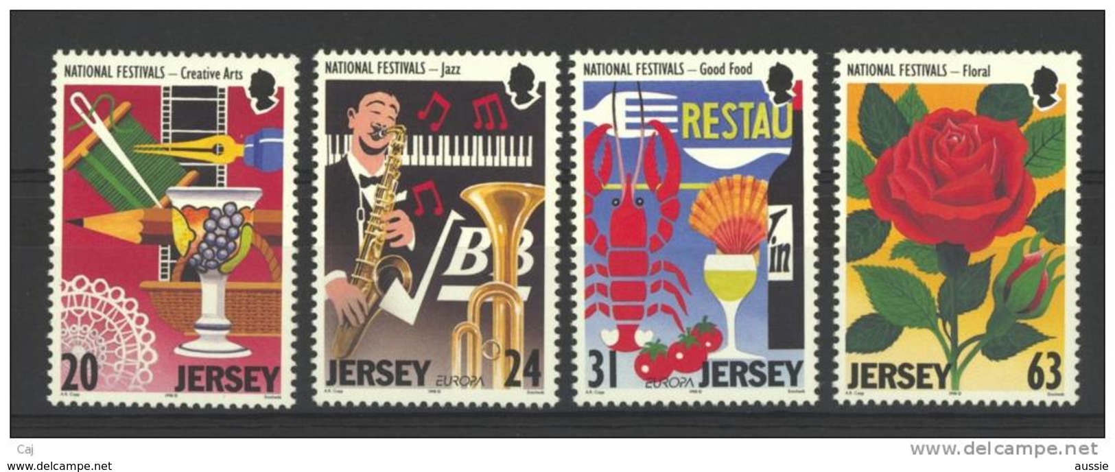 Jersey 1998 Yvertn° 814-817 *** MNH Cote 7 Euro Festivals - Jersey