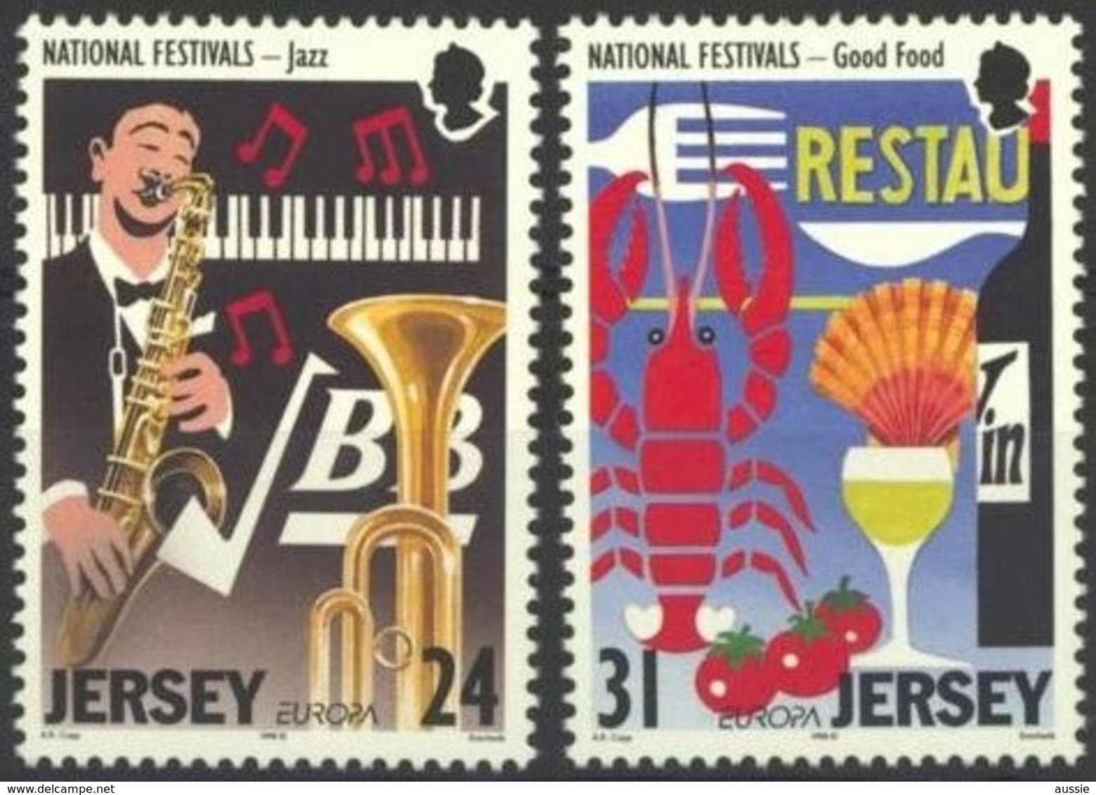 Jersey CEPT 1998 Yvertn° 816-817 *** MNH Cote 3 Euro Festivals - Jersey