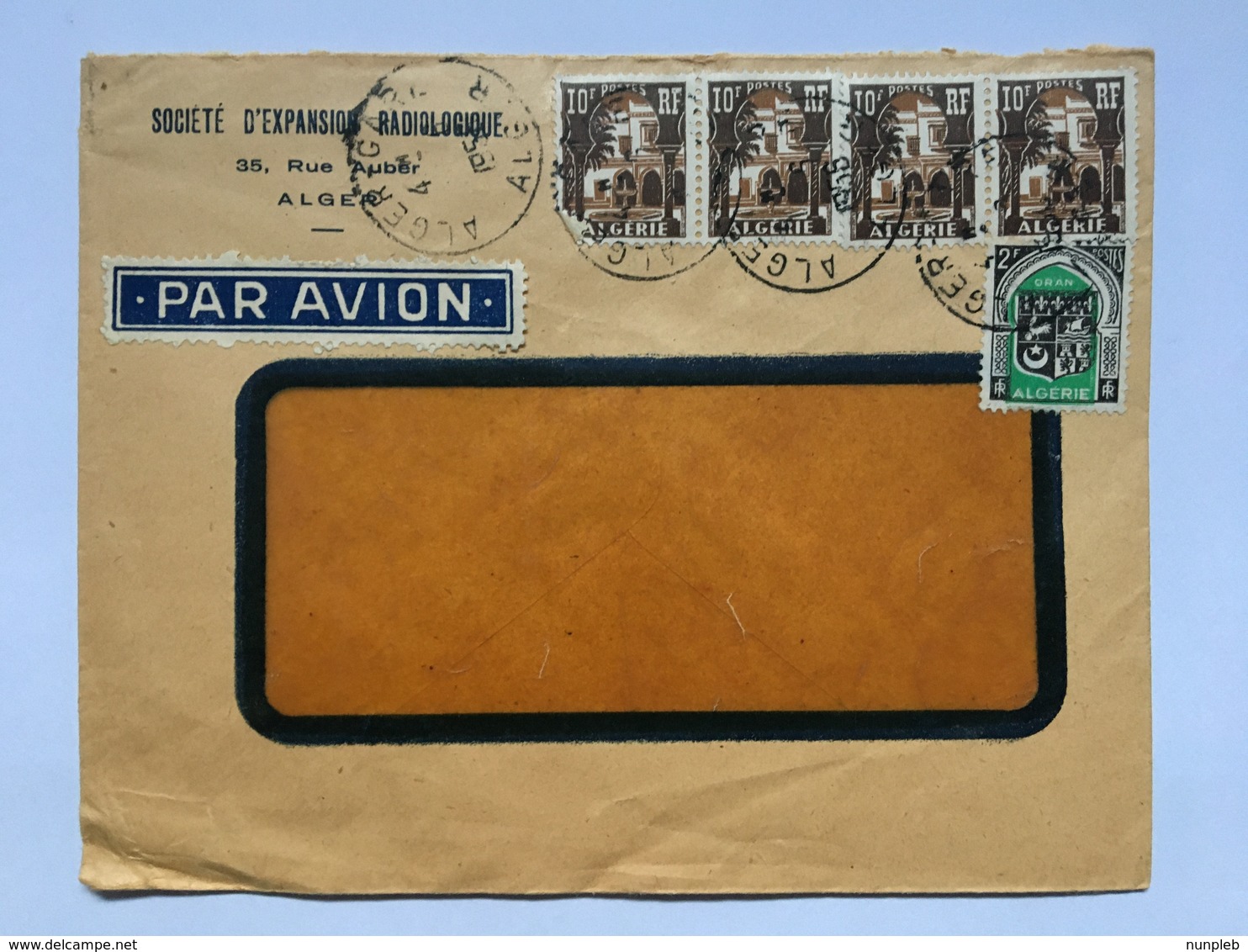 ALGERIA 1955 Commercial Air Mail Cover From Algiers - Airmail