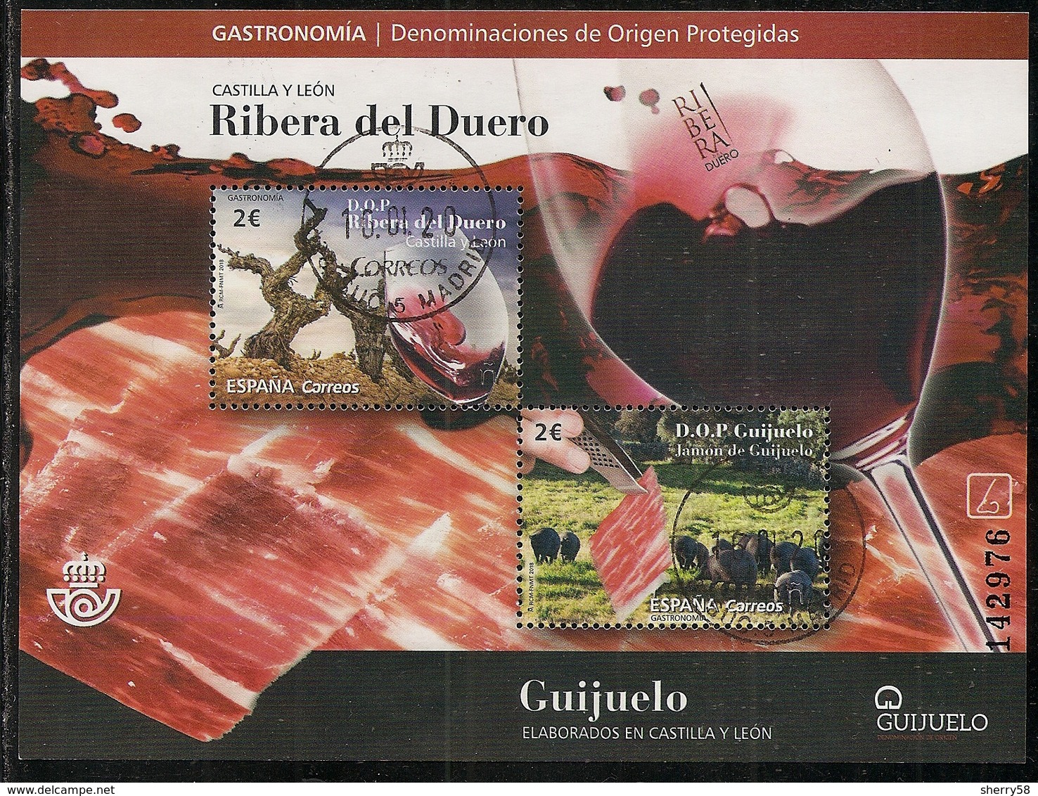 2018-ED. 5251 H.B. COMPLETA- D.O.P. Castilla Y León. Jamón De Guijuelo Y Ribera Del Duero -USADO - Usados