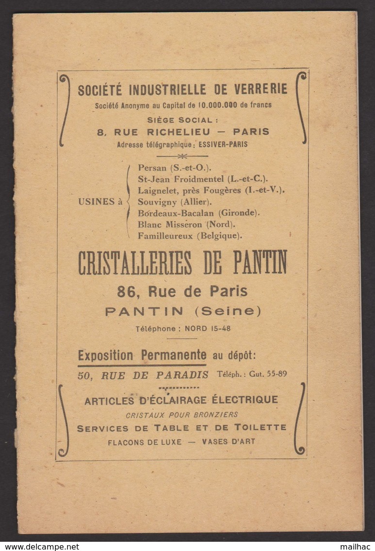 D 93 - PANTIN - Cristalleries De Pantin - Catalogue - Andere & Zonder Classificatie