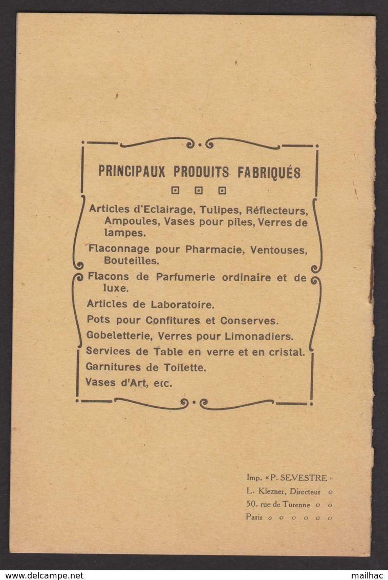 D 93 - PANTIN - Cristalleries De Pantin - Catalogue - Andere & Zonder Classificatie