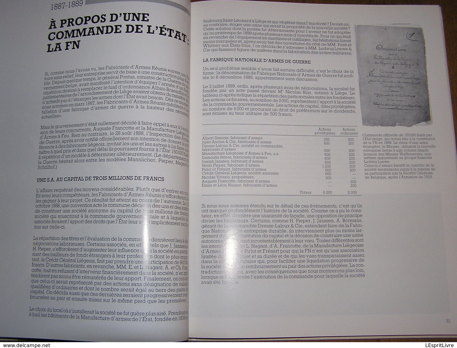 FN 100 Ans HISTOIRE D' UNE GRANDE ENTREPRISE LIEGEOISE 1889 1989 Fabrique Nationale Herstal Arme Armement Auto Moto Bus