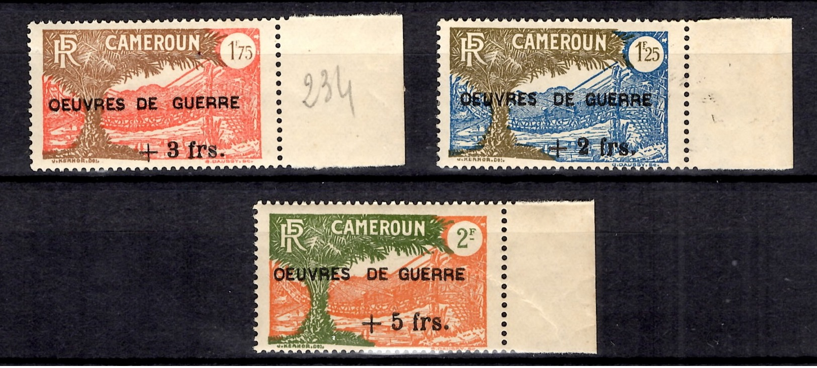 Cameroun France Libre Maury N° 191/193 Neufs ** MNH. B/TB. A Saisir! - Neufs