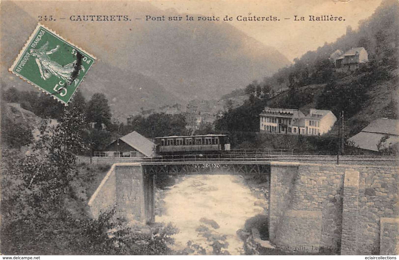 Cauterets          65       Tramway Sur Le Pont. La Raillère      (voir Scan) - Cauterets