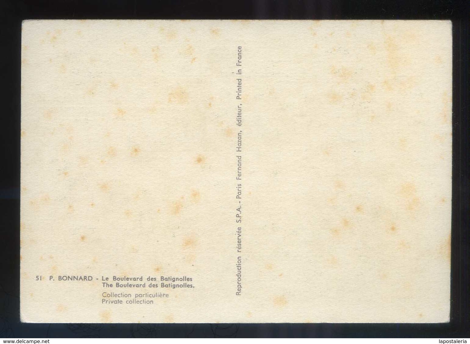 *Pierre Bonnard - Le Boulevard Des Batignolles* Ed. F. Hazan Nº 51. Nueva. - Pintura & Cuadros