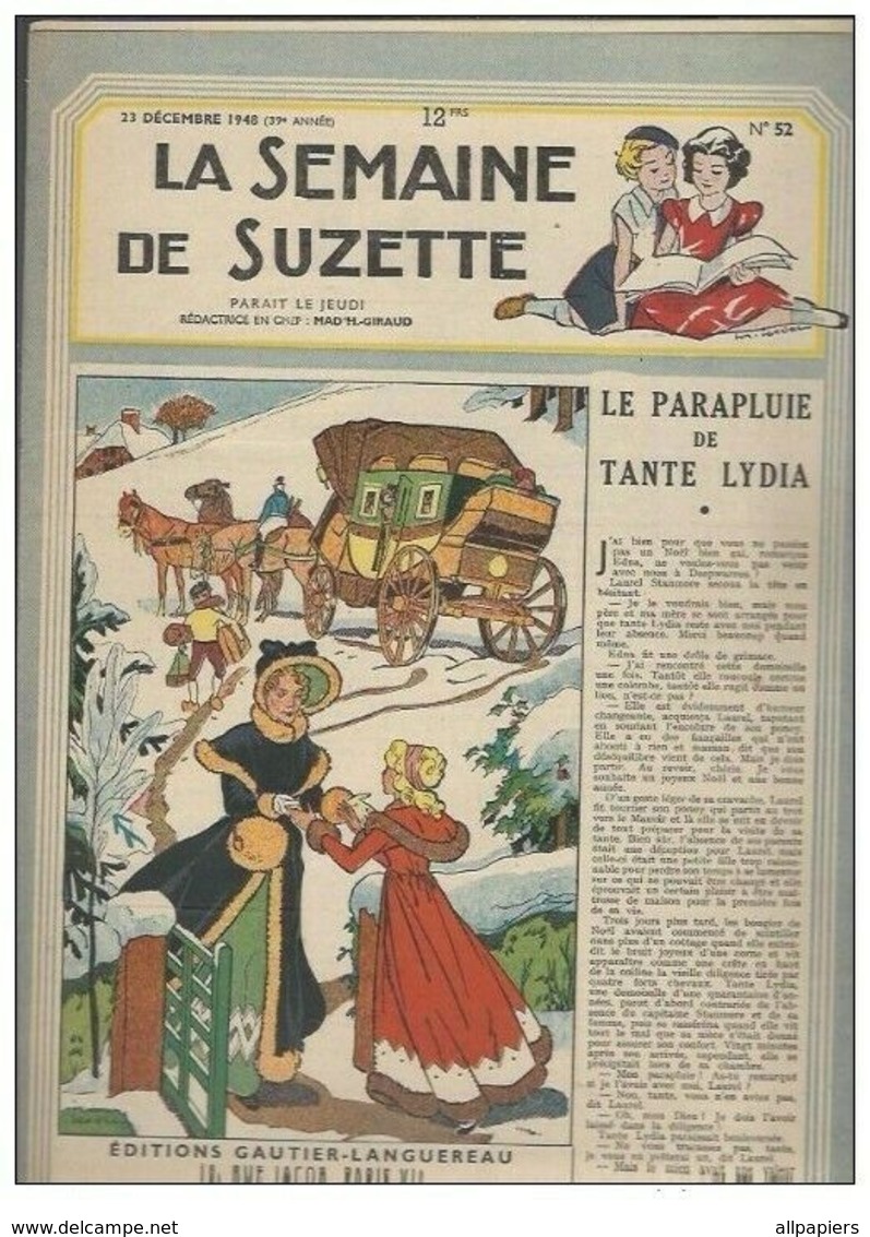 La Semaine De Suzette N°52 Le Parapluie De Tante Lydia - Conte De Noel De 1948 - La Semaine De Suzette
