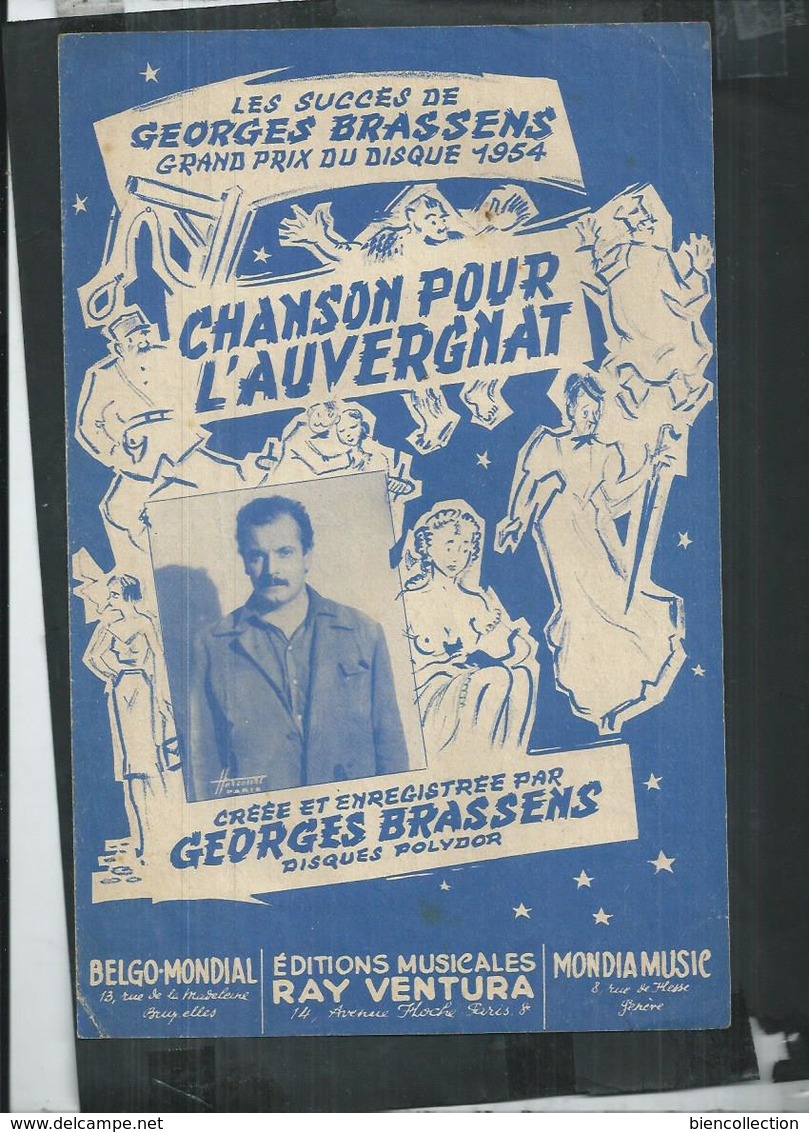 Partition Musicale: Georges Brassens "chanson Pour L'auvergnat" - Chansonniers