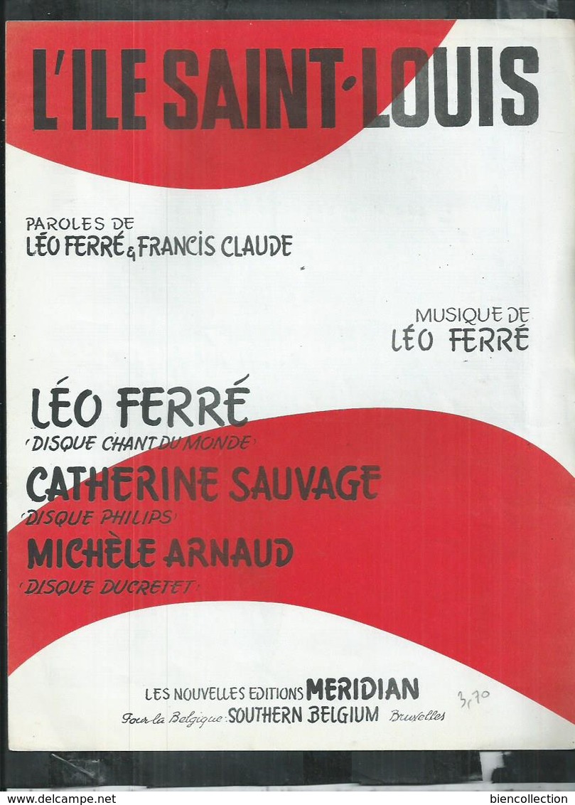 Partition Musicale: Léo Ferré. "l'ile Saint Louis" - Song Books