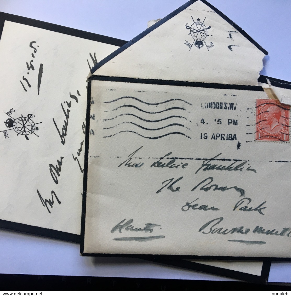 GB George V Mourning Entire 1915 Calvary Club Envelope And Letter Heading - Covers & Documents