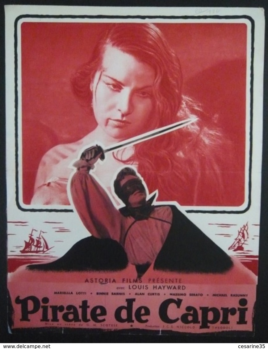 Plaquette Publicitaire De Astoria Films (1949)  De Pirate De Capri - Werbetrailer
