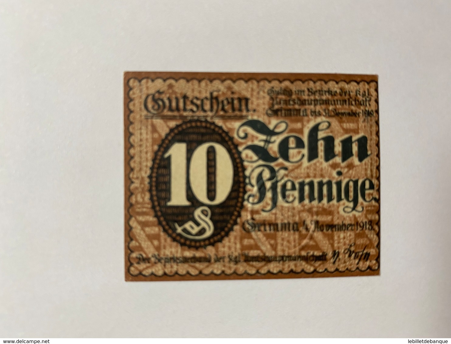 Allemagne Notgeld Grimma 10 Pfennig - Collezioni